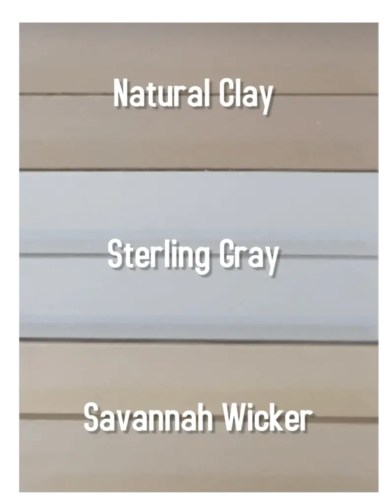 Country Barn's vinyl siding color options