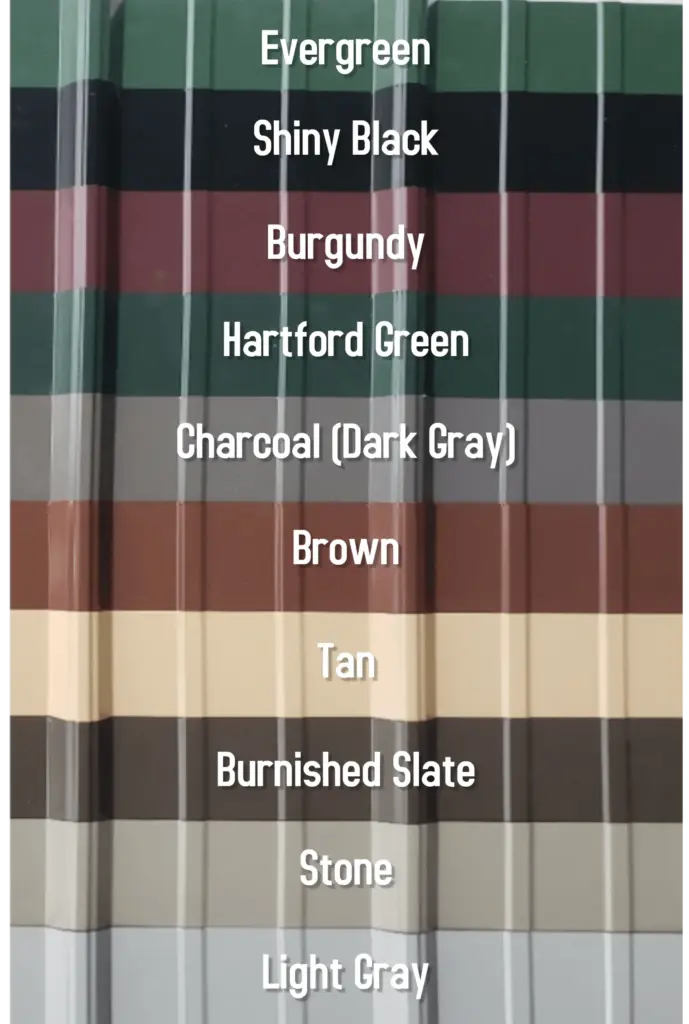 Country Barns metal color options